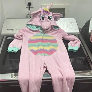 Girls 3T rainbow unicorn one piece zipper sleep pajama costume Halloween